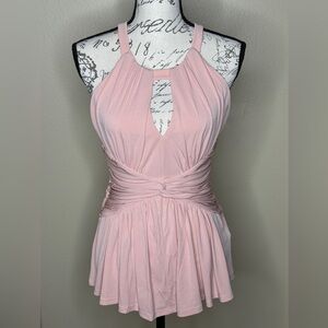 Boston Proper XS Pink Sleeveless Peplum top